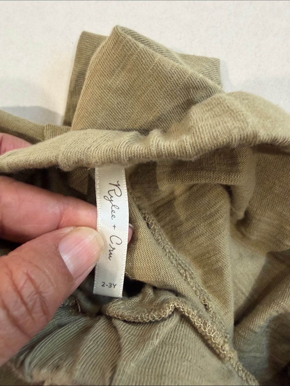 Rylee + Cru Olive Green Pull-On Pants with Faux Buttons - Picture 6 of 10